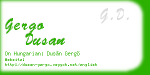 gergo dusan business card